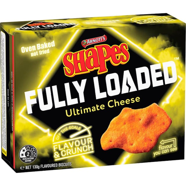 Arnotts shapes fully loaded crackers ultimate cheese