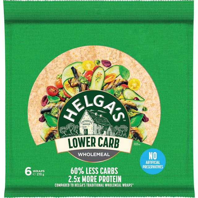 Helga's Wholemeal Lower Carb Wraps